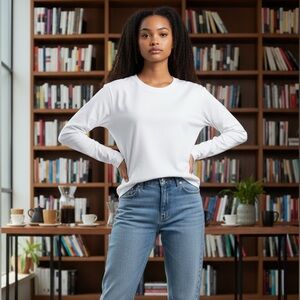 James Perse Classic White Long Sleeve Tee